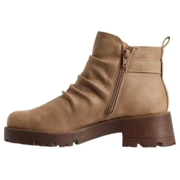 Eurosoft bv Sofft Ariva Side Buckle Ruched Boots Chunky Sz 9.5 Stone Brown $89 - Picture 8 of 12